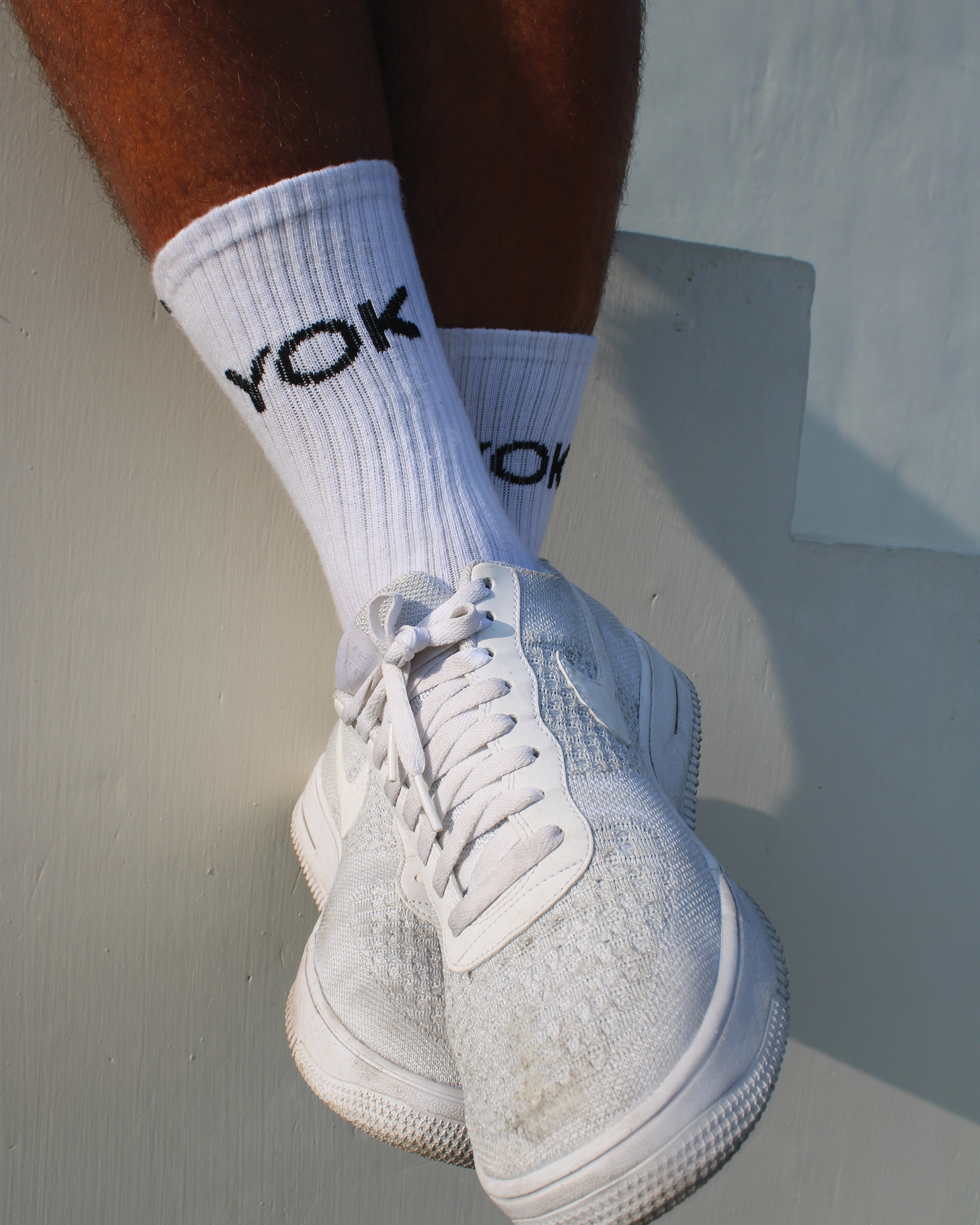 YOK white socks front