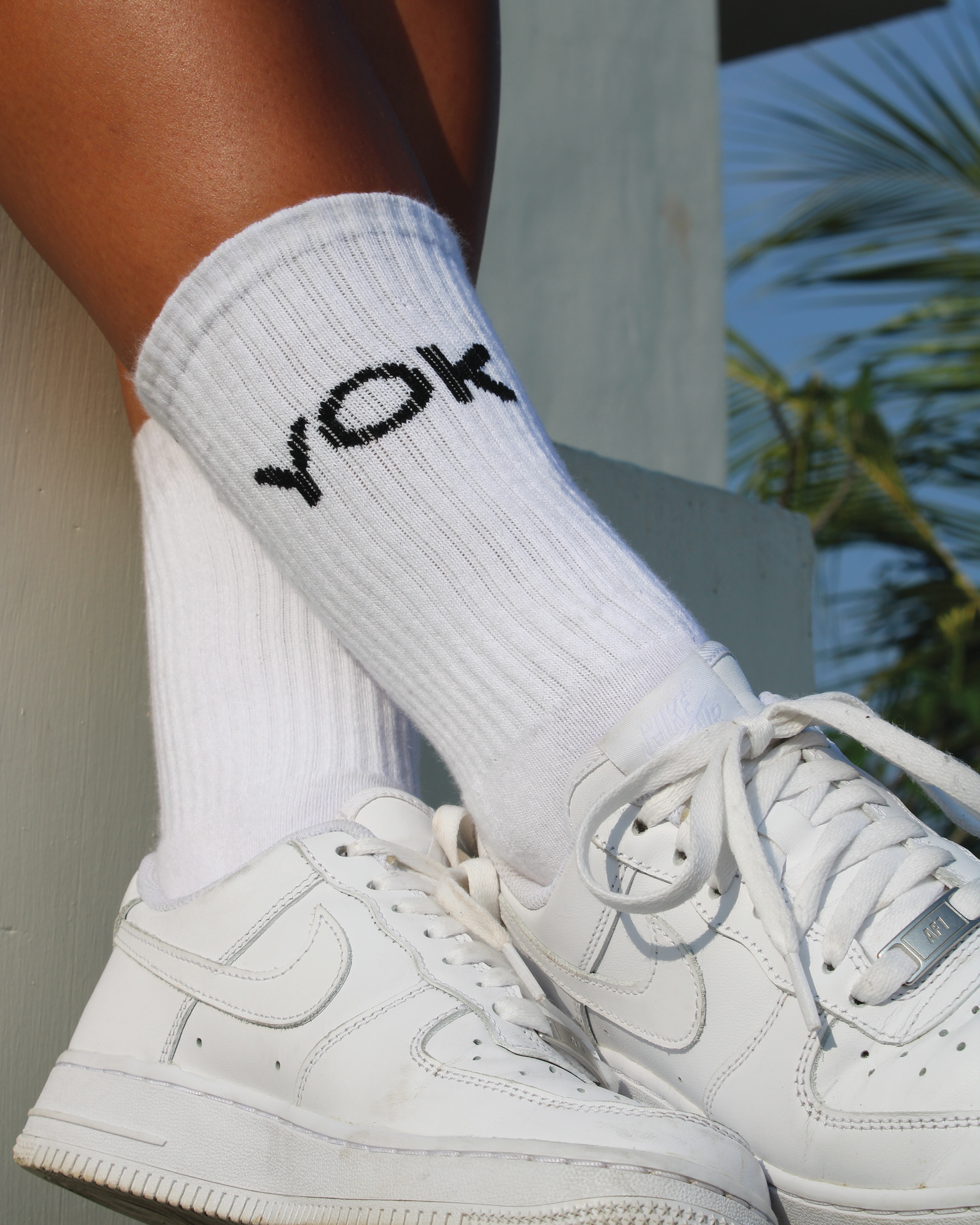 YOK white gym socks